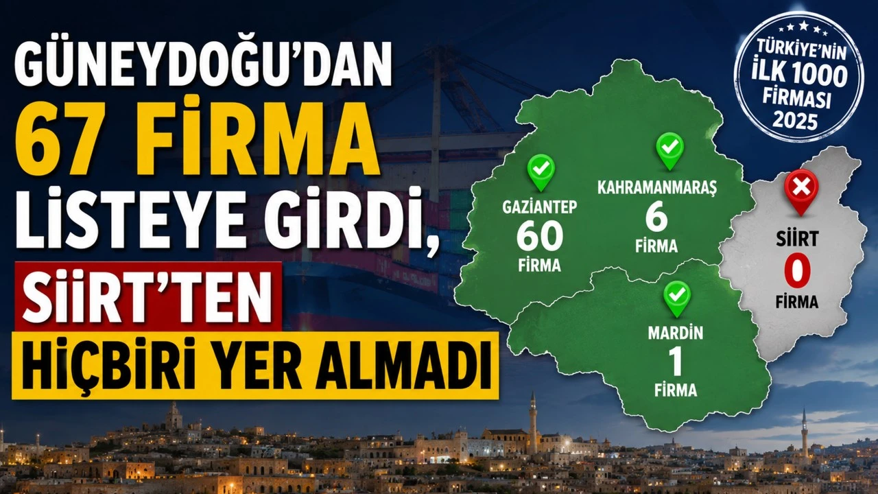 G&uuml;neydoğu'dan 67 Firma Listeye Girdi, Siirt'ten Hi&ccedil;biri Yer Almadı