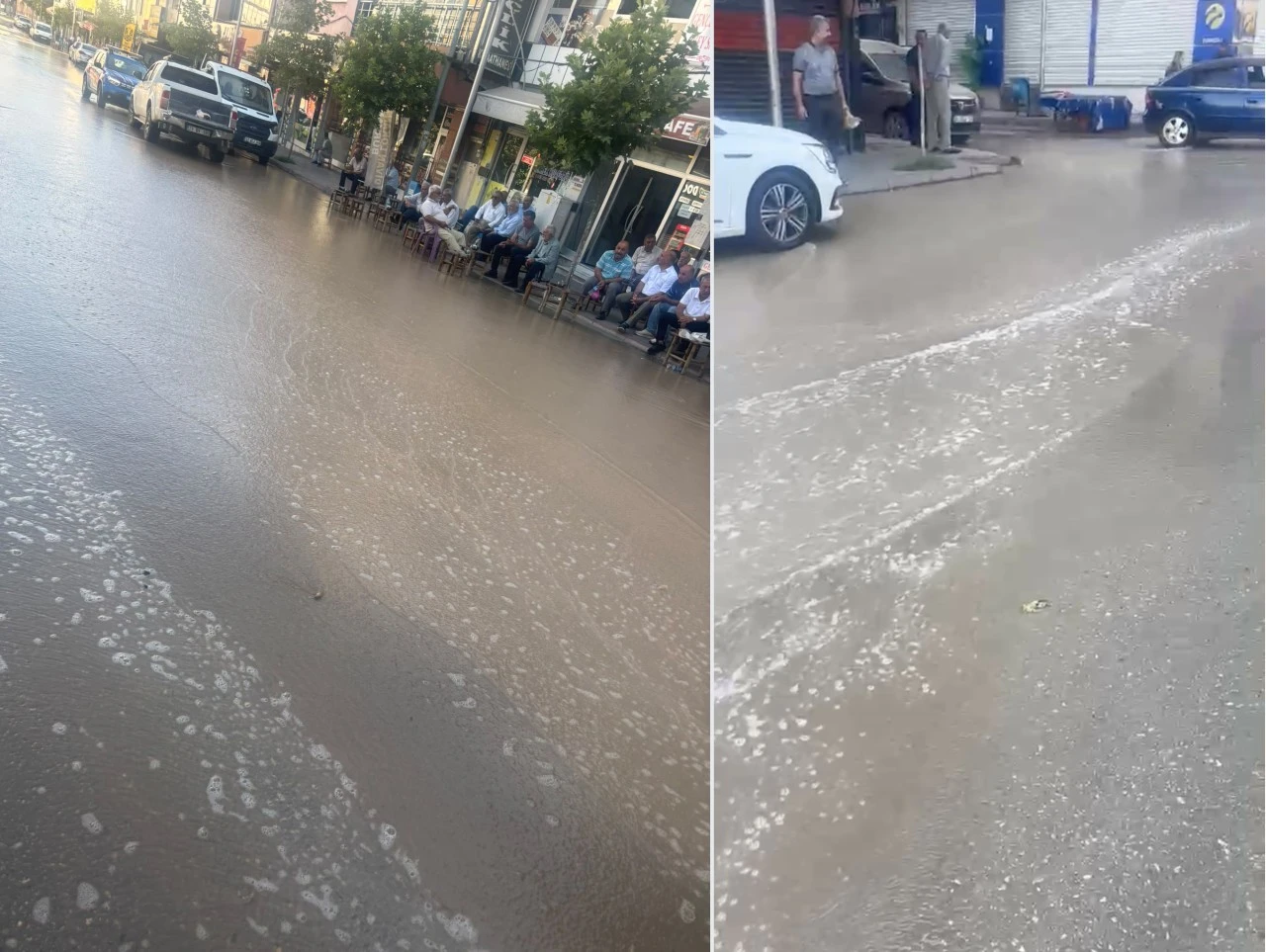 Kurtalan'da Ana Su Hattı Patladı Yol G&ouml;le D&ouml;nd&uuml;