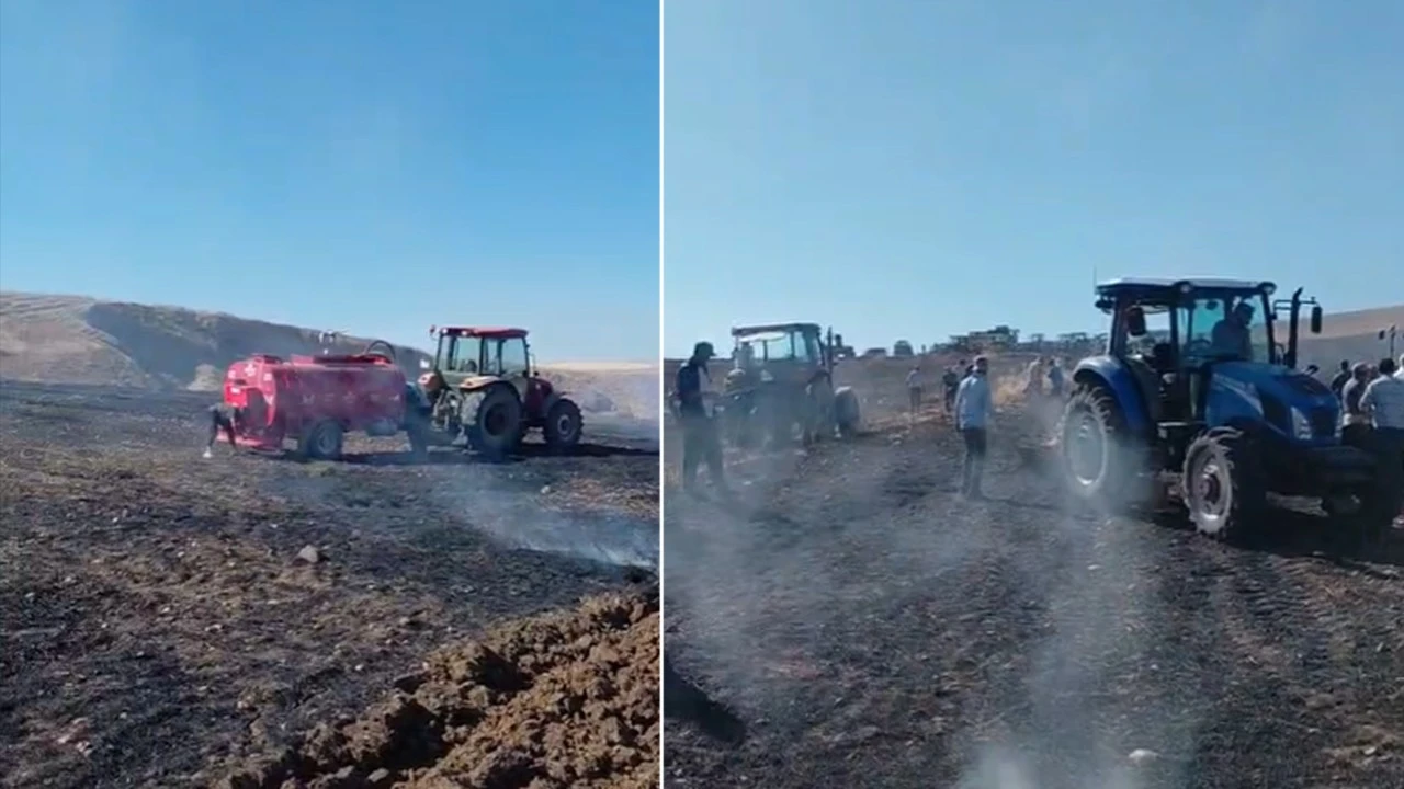 Kurtalan'da Bi&ccedil;erd&ouml;ver Kaynaklı Yangın &Ccedil;ift&ccedil;ilere Korku Dolu Anlar Yaşattı