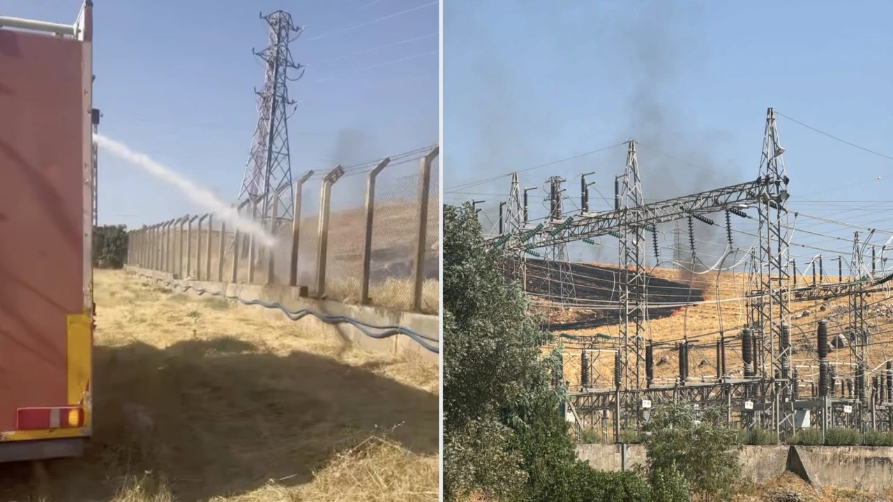 Kurtalan'da Trafo Merkezi Yakınındaki Yangına Ekipler M&uuml;dahale Ediyor