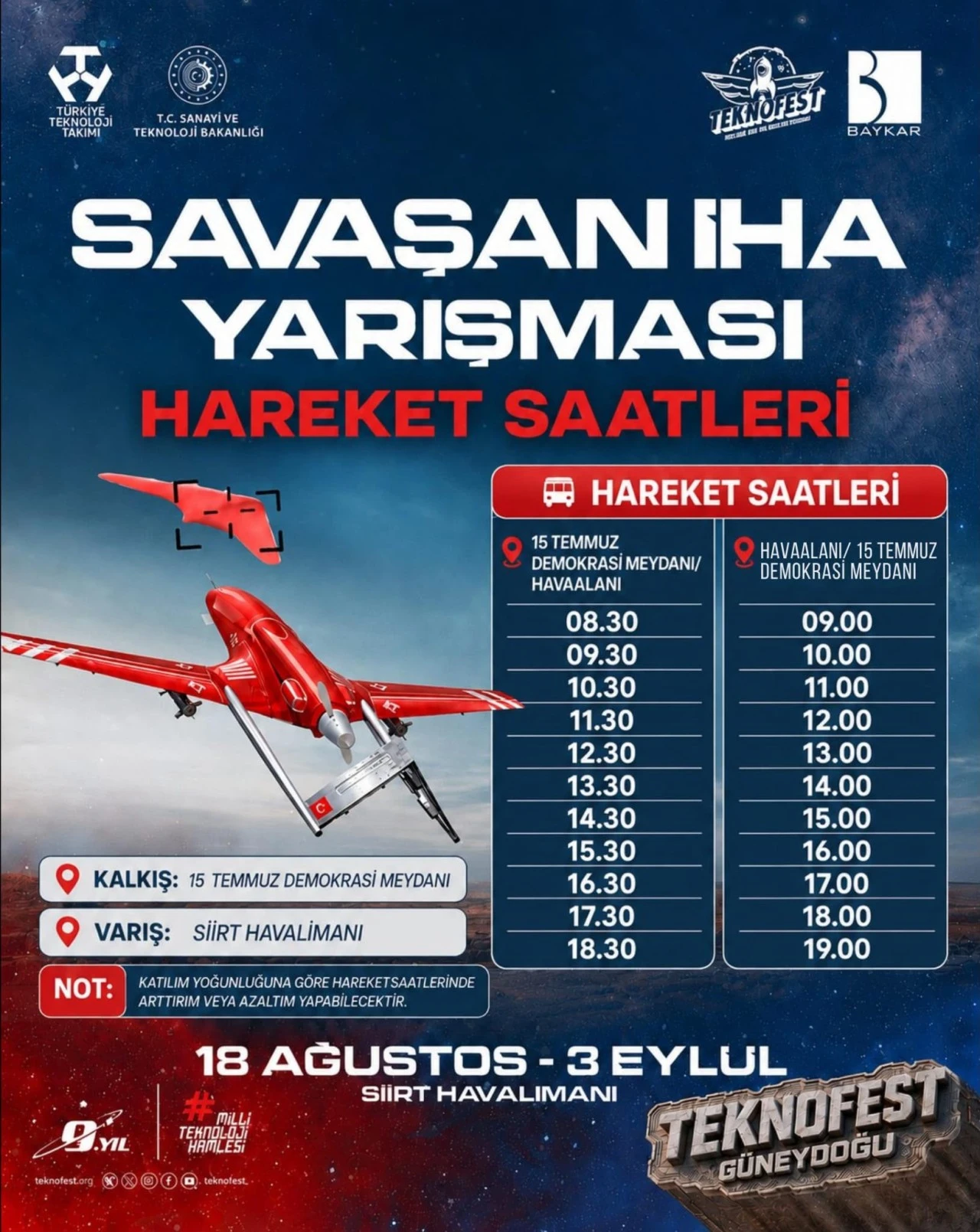 Siirt Belediyesi&rsquo;nden TEKNOFEST Savaşan İHA Yarışması&rsquo;na &uuml;cretsiz ulaşım desteği