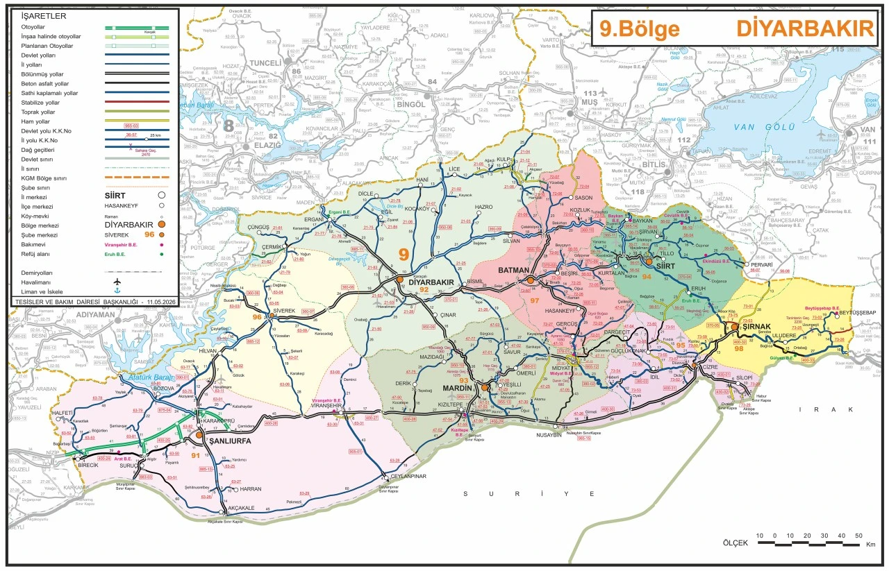 Siirt'in mesafe haritası g&uuml;ncellendi! İşte il&ccedil;e il&ccedil;e yeni kilometre bilgileri