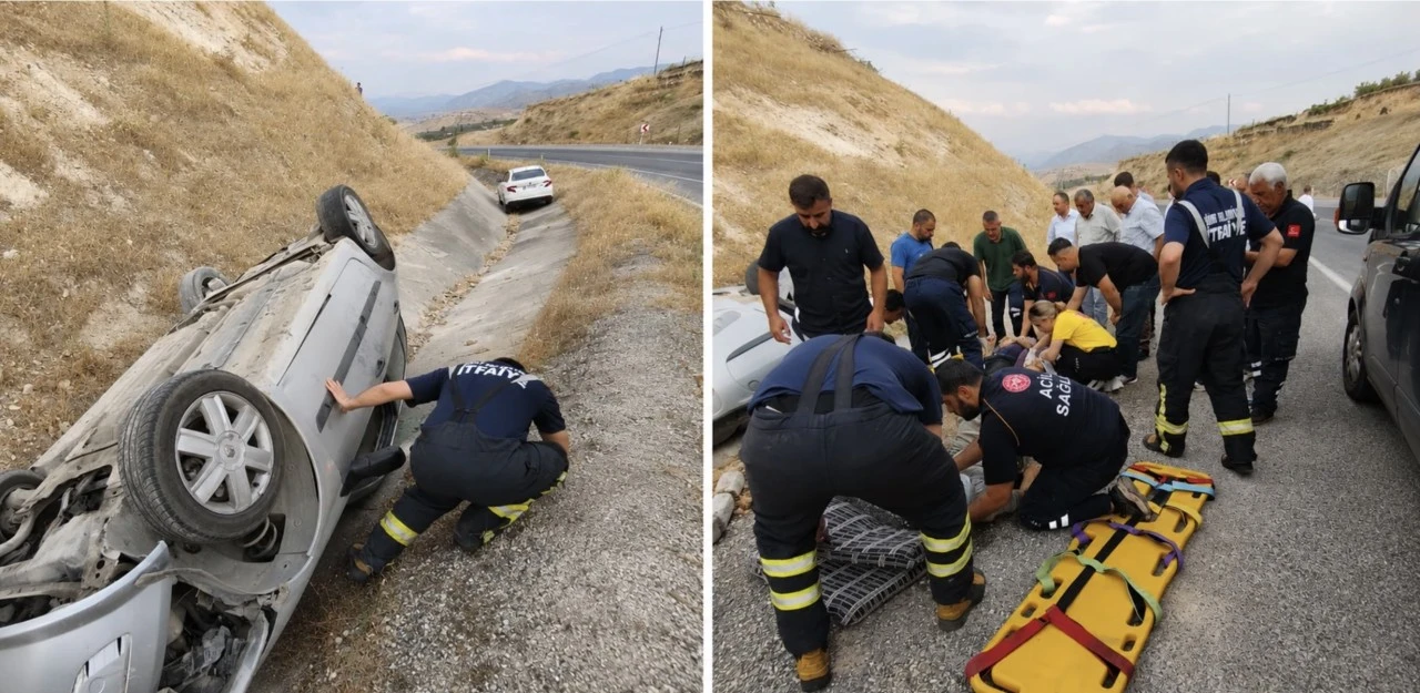 Siirt'te otomobilin devrildiği kazada 3 kişi yaralandı