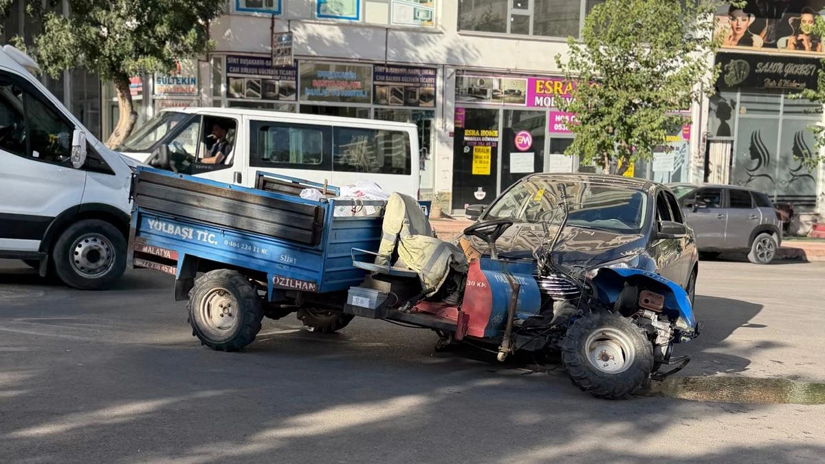 Siirt'te patpat ile otomobil &ccedil;arpıştı!