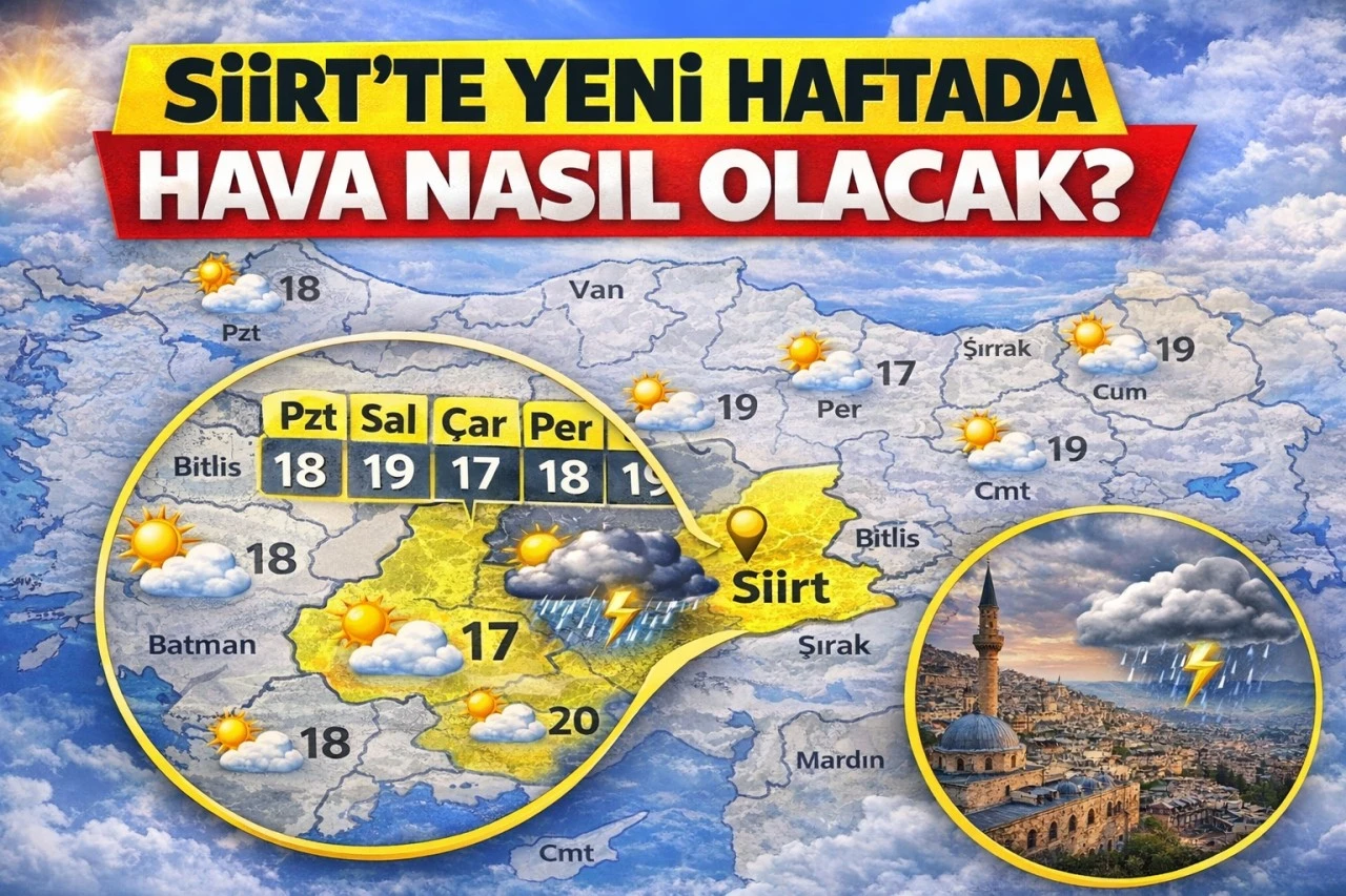 Siirt&rsquo;te Yeni Haftada Hava Nasıl Olacak?
