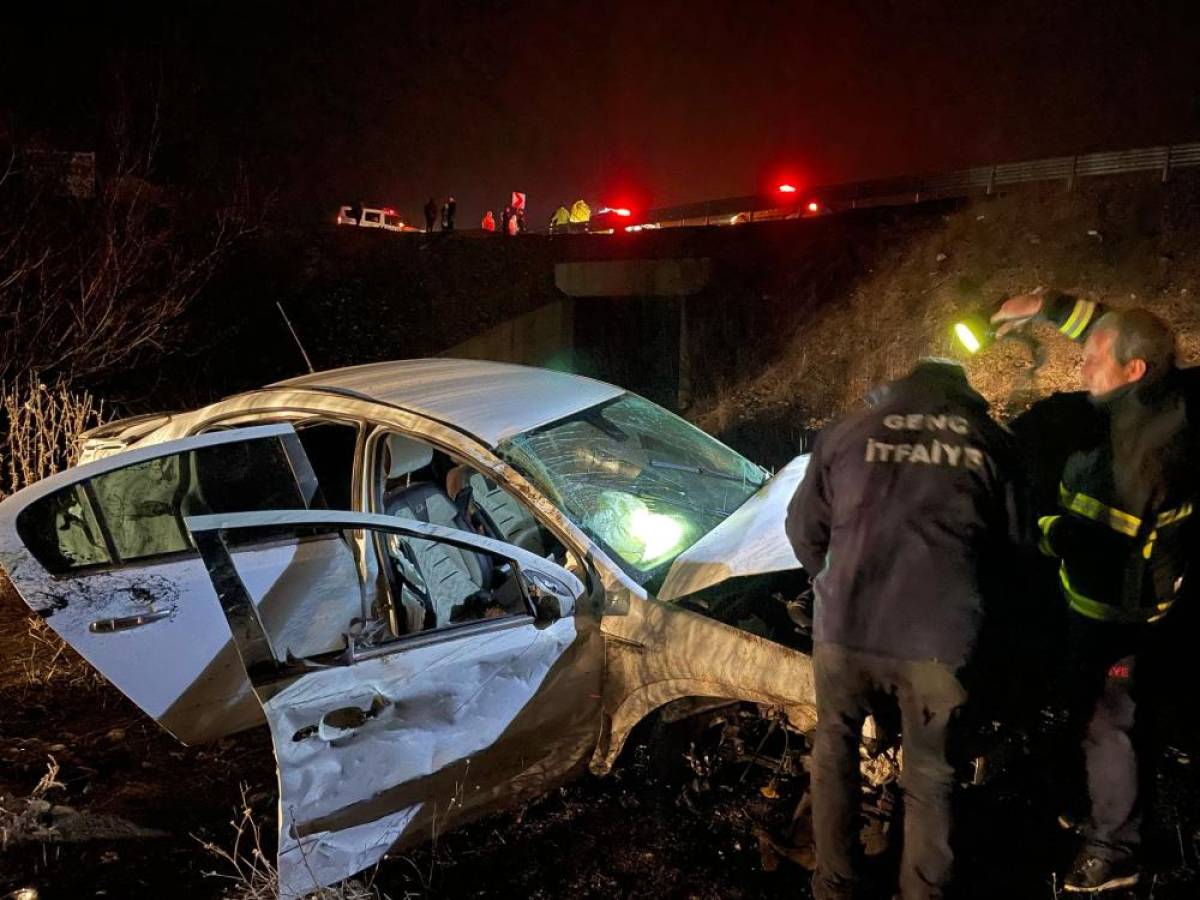 Bingöl'de şarampole devrilen otomobildeki 2 kişi yaralandı