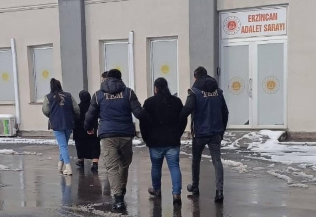 Erzincan'da terör örgütü propagandası yaptıkları iddiasıyla 4 zanlı yakalandı