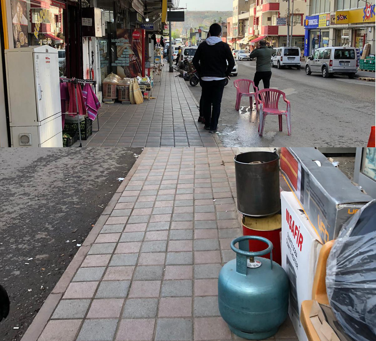 Kaldırım işgallerine tepki