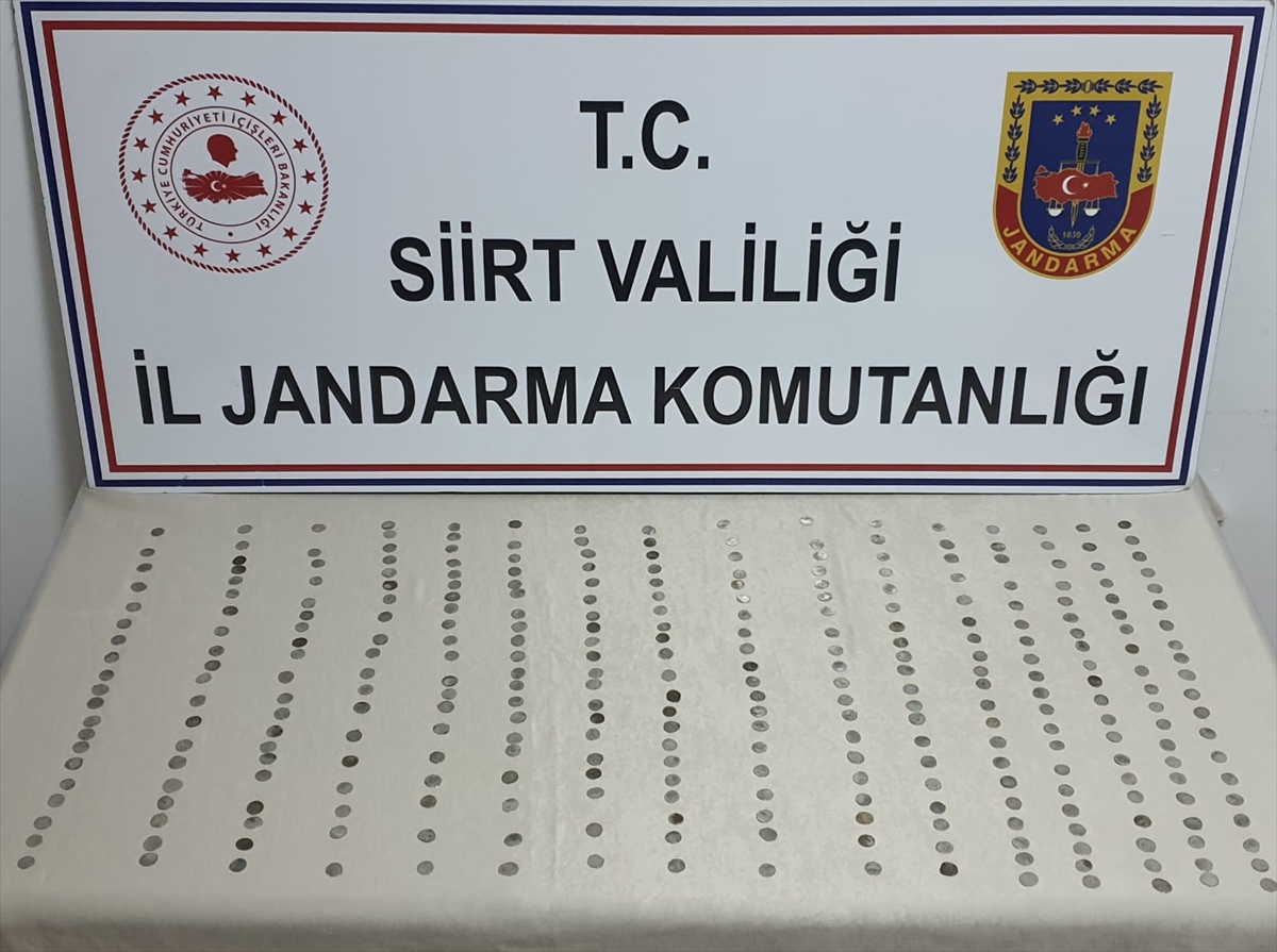 Siirt merkezli 2 ildeki tarihi eser operasyonunda 321 g&uuml;m&uuml;ş sikke ele ge&ccedil;irildi