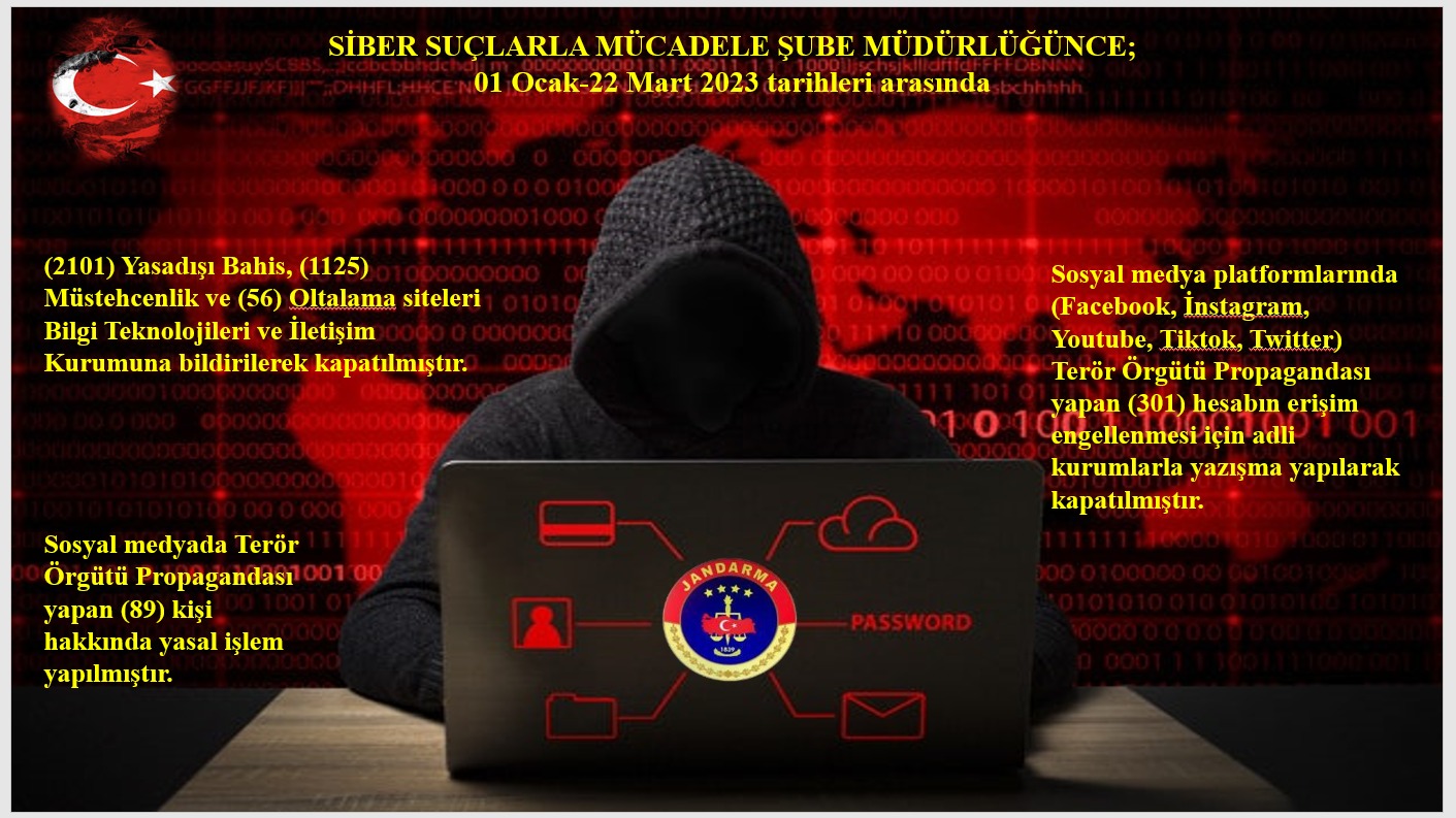 Jandarma siber su&ccedil;larla m&uuml;cadeleye devam ediyor