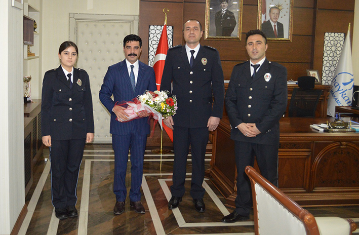 İl&ccedil;e Emniyet M&uuml;d&uuml;r&uuml;nden Kaymakam Bağlı&rsquo;ya ziyaret