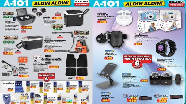 A101'de 18 Haziran Fırsatları Belli Oldu! A101'e Bu Hafta Neler Geliyor? Elektrikli Ara&ccedil; Ka&ccedil; TL? Kedi Tuvaleti, Kamp &Uuml;r&uuml;nleri ve Teknolojik Cihazlarda Fiyatlar Ne Kadar?