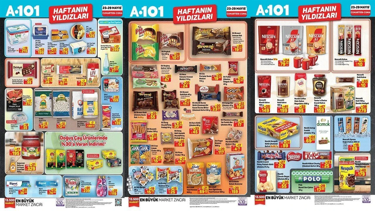 A101&rsquo;de Hangi &Uuml;r&uuml;nler İndirime Girdi? 23-29 Mayıs&rsquo;ta &Ccedil;ay, Kahve ve Pirin&ccedil; Ne Kadar Oldu?