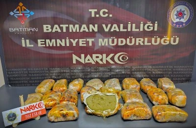Batman'da 11 kilo 500 gram esrar ele ge&ccedil;irildi