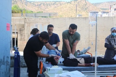 Baykan'da Hastanede Yapılan Tatbikat Ger&ccedil;eği Aratmadı