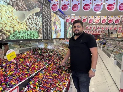 Bayram &ouml;ncesi şeker tezgahları kuruldu