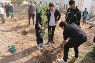 Cizre'de Milli Ağaçlandırma Günü kapsamında fidan dikildi