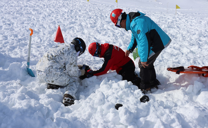 Erzincan'daki Ergan Dağı'nda çığda arama kurtarma tatbikatı yapıldı