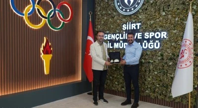 Iğdır Gen&ccedil;lik ve Spor İl M&uuml;d&uuml;r&uuml;'nden Siirt'e ziyaret