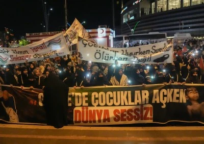İsrail'in Gazze'ye saldırıları Diyarbakır'da protesto edildi