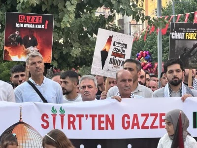 İsrail'in Gazze'ye saldırıları Siirt'te protesto edildi