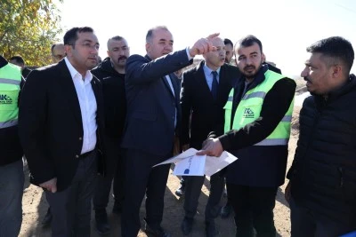 Mardin Büyükşehir Belediyesi Genel Sekreteri Sakin, Nusaybin'deki çalışmaları inceledi