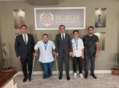 Hizan Kaymakamı Bilgin, sporcuları kabul etti