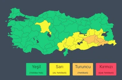 İ&ccedil;işleri Bakanlığı&rsquo;ndan Siirt i&ccedil;in "turuncu" kodlu uyarı