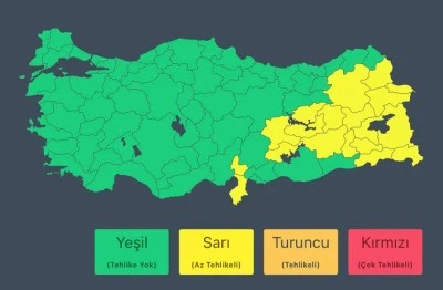 İ&ccedil;işleri Bakanlığından Siirt&rsquo;e sarı kodlu uyarı