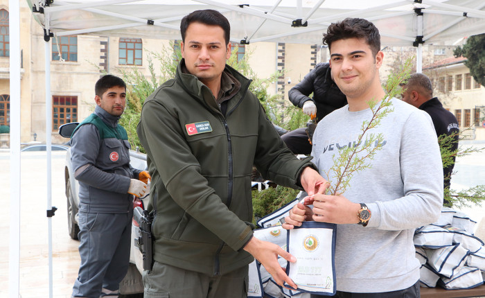 Kilis'te vatandaşlara fidan dağıtıldı