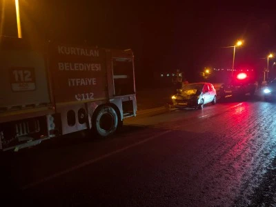 Kurtalan’da eşeğe çarpan otomobil sürücüsü yaralandı