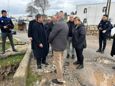 Kurtalan&rsquo;da Yağışın Ardından Eşbaşkanlar Sahada İnceleme Yaptı