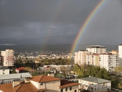 Kurtalan&rsquo;da Yağmur Sonrası G&ouml;kkuşağı G&ouml;rsel Ş&ouml;len Sundu