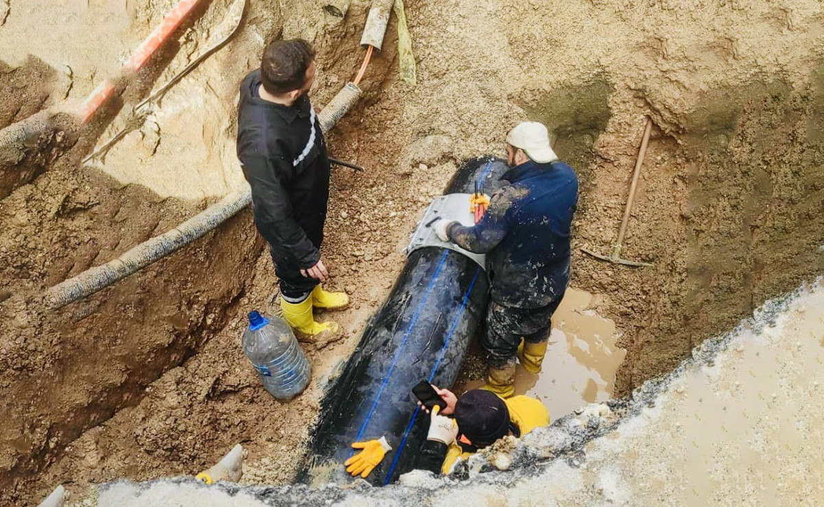 Kurtalan'da Ana Su Hattı Onarıldı