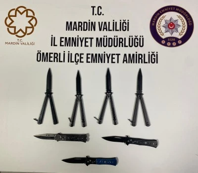Mardin'de bıçak sattığı tespit edilen seyyar satıcı hakkında işlem başlatıldı
