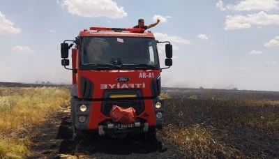 Mardin'de buğday ve arpa ekili alanda &ccedil;ıkan yangın s&ouml;nd&uuml;r&uuml;ld&uuml;