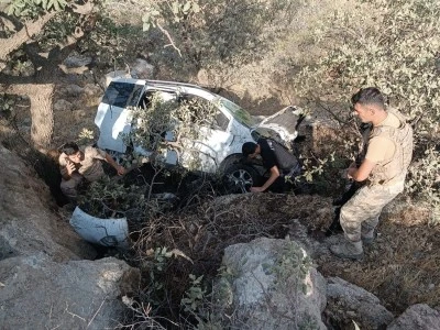 Mardin'de devrilen hafif ticari araçtaki 2 kişi yaralandı