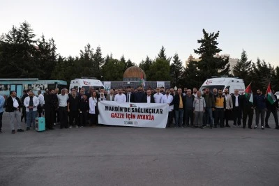 Mardin'de &quot;Sağlıkçılar Gazze için ayakta&quot; programı düzenlendi