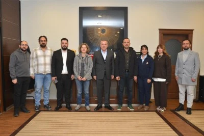 Midyat Belediye Başkanı Şahin'e, Kültür Varlıklarını Koruma Bölge Kurulu yöneticilerinden ziyaret