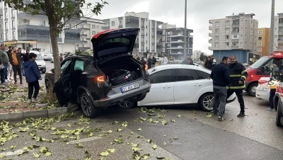 Şanlıurfa'da iki otomobilin çarpışması sonucu 2 kişi yaralandı