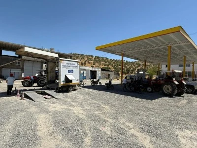 Savur'da gezici araç muayene istasyonu çiftçilere hizmet verdi