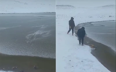 Siirt Kurtalan&rsquo;da Soğuk Hava Etkisini Artırdı, G&ouml;let Buzla Kaplandı