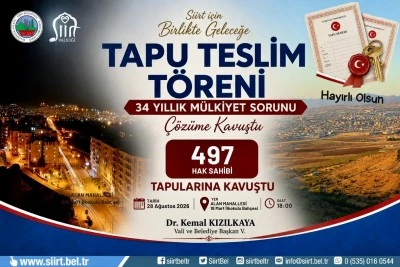 Siirt&rsquo;te 497 vatandaş tapusuna kavuşacak