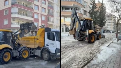 Siirt&rsquo;te Cadde ve Sokaklarda Karla M&uuml;cadele Aralıksız S&uuml;r&uuml;yor