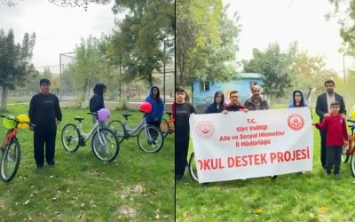 Siirt’te Çocuklara Bisiklet Sürprizi