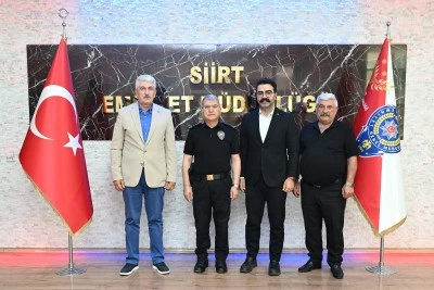 Siirt'te Gazetecilerden İl Emniyet M&uuml;d&uuml;r&uuml; Mehmet &Ouml;zdemir'e Hayırlı Olsun Ziyareti