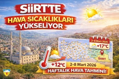 Siirt&rsquo;te Hava Sıcaklıkları Y&uuml;kseliyor