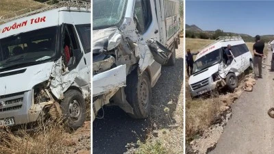 Siirt’te iki minibüsün çarpıştığı kazada 1 kişi yaralandı