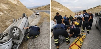 Siirt'te otomobilin devrildiği kazada 3 kişi yaralandı