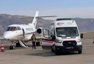 Şırnak'ta kalp rahatsızlığı olan bebek ambulans uçakla Ankara'ya sevk edildi
